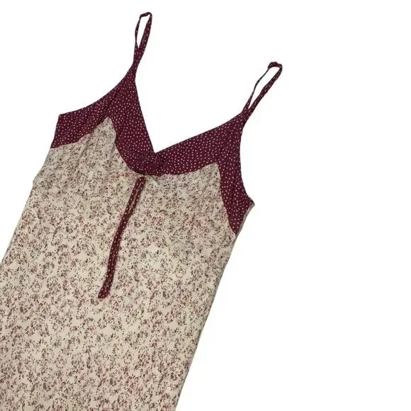 90s / Y2K Newport News Ditsy Floral Strappy Long Slip Dress - Picture 2 of 4